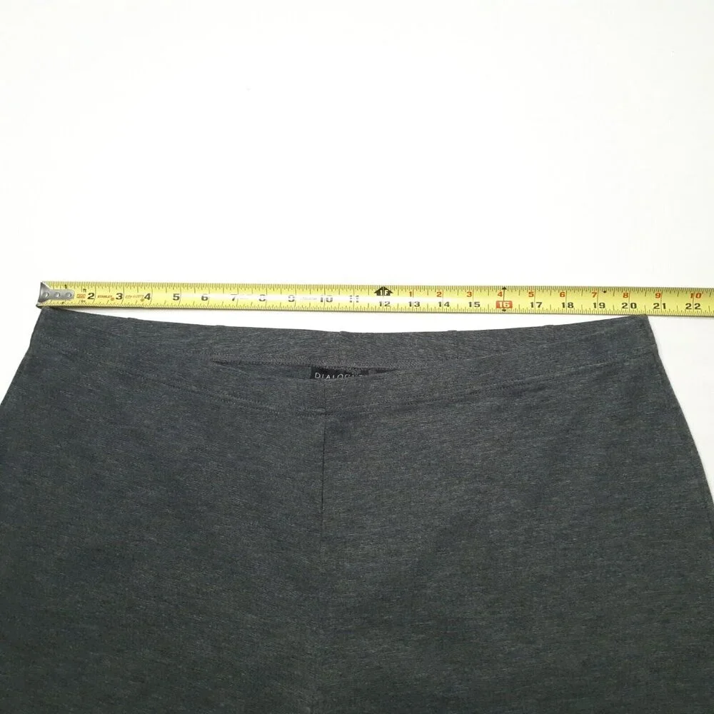 Dialogue Trouser Pants Womens Plus 2X Gray Elastic Waist Stretch Heather - Picture 2 of 12